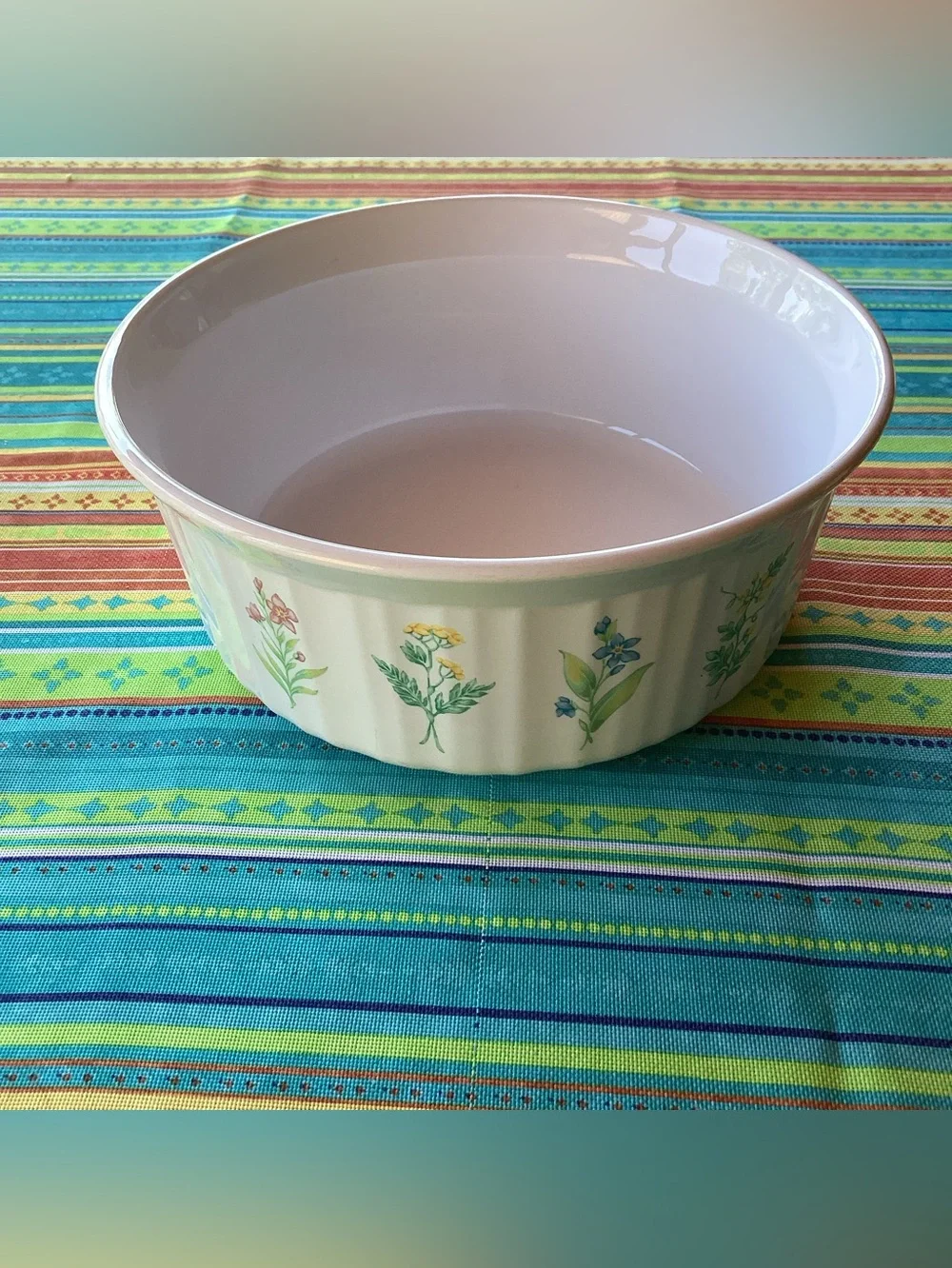 Corningware Casserole in My Garden Pattern - F-5-B - no lid
